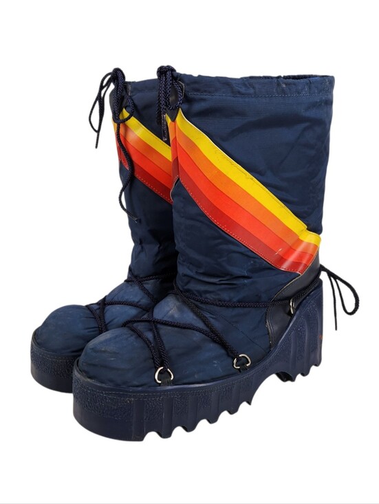 Vintage Other - Vintage Rainbow Moon Boots Winter Ski Snow Nylon Mens Size 10 - 11 Size Large